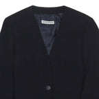EMPORIO ARMANI Womens Black Jacket S Wool Blend Plain Button Closure Tailored