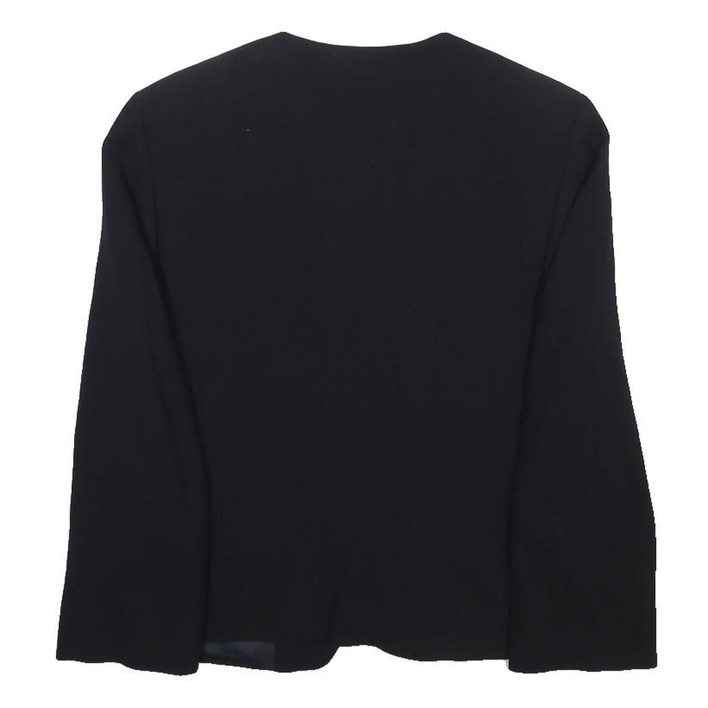 EMPORIO ARMANI Womens Black Jacket S Wool Blend Plain Button Closure Tailored