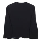 EMPORIO ARMANI Womens Black Jacket S Wool Blend Plain Button Closure Tailored