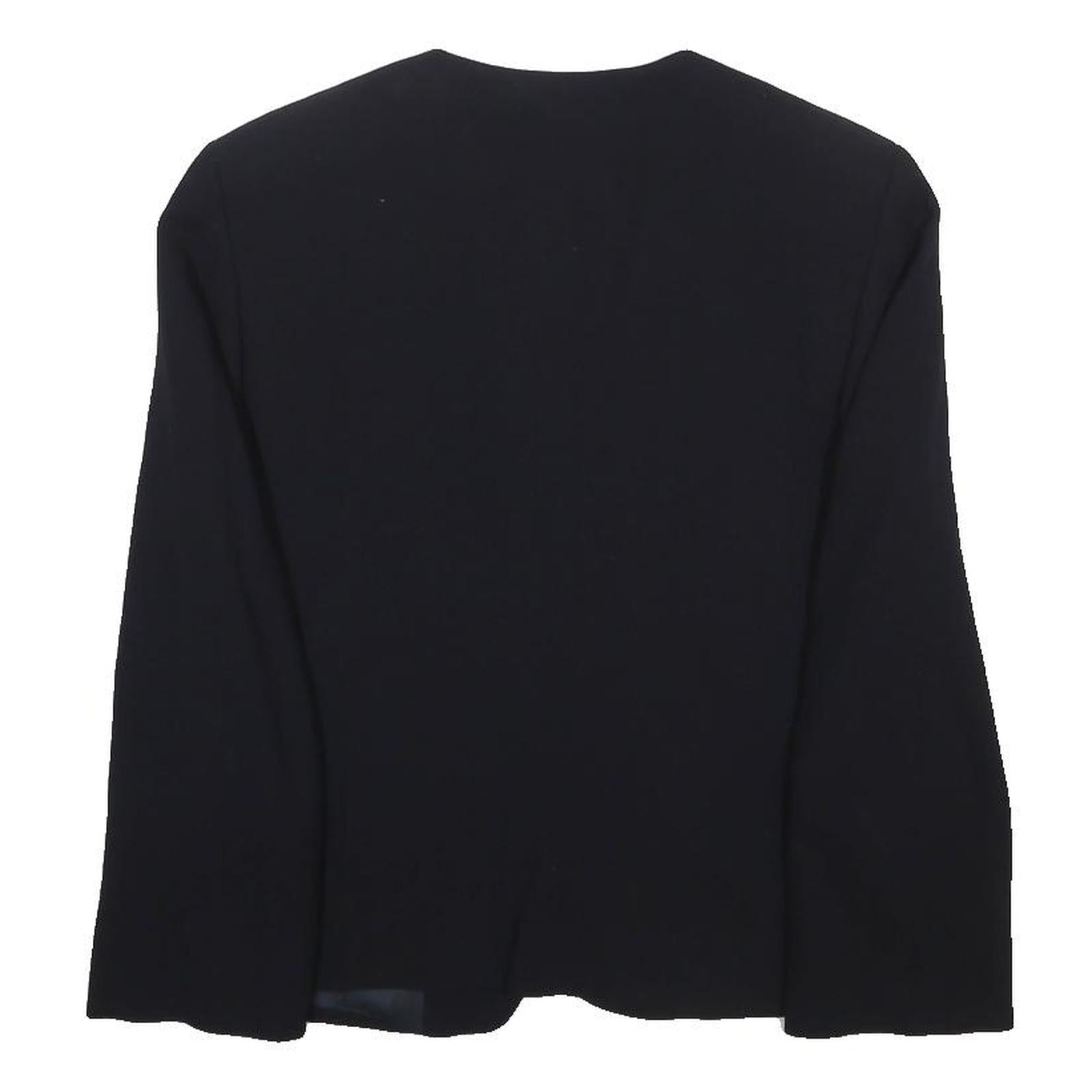 EMPORIO ARMANI Womens Black Jacket S Wool Blend Plain Button Closure Tailored