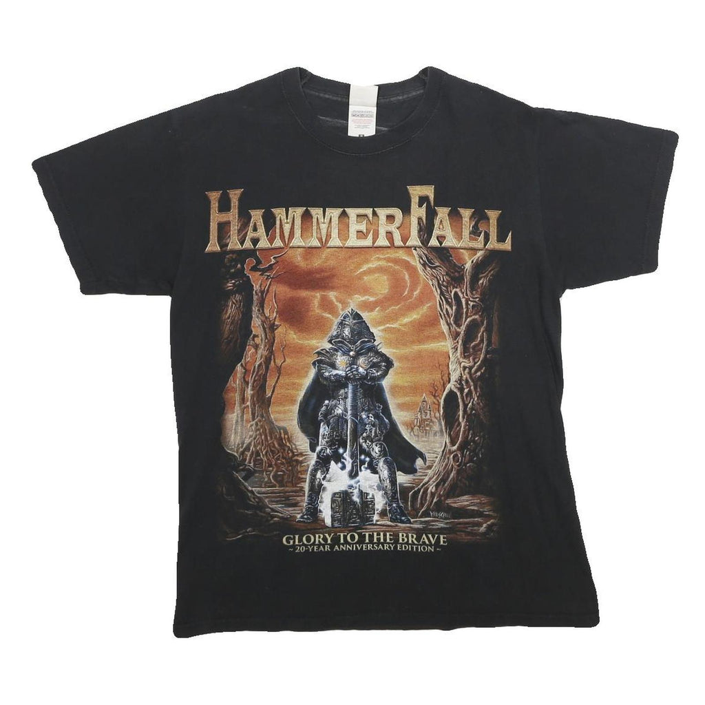 FRUIT OF THE LOOM Mens Black HammerFall Graphic T-Shirt M Short Sleeve Crew Neck