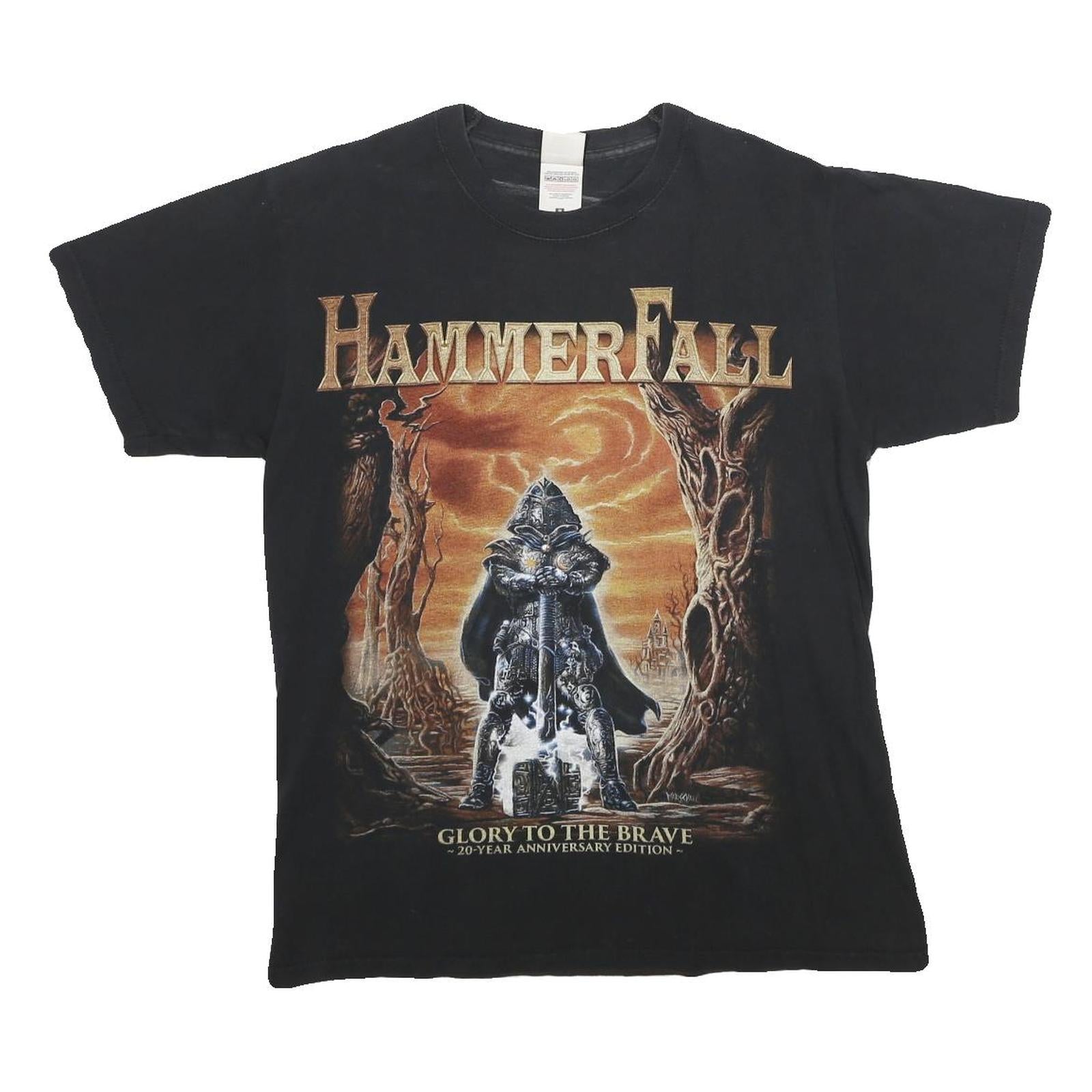 FRUIT OF THE LOOM Mens Black HammerFall Graphic T-Shirt M Short Sleeve Crew Neck