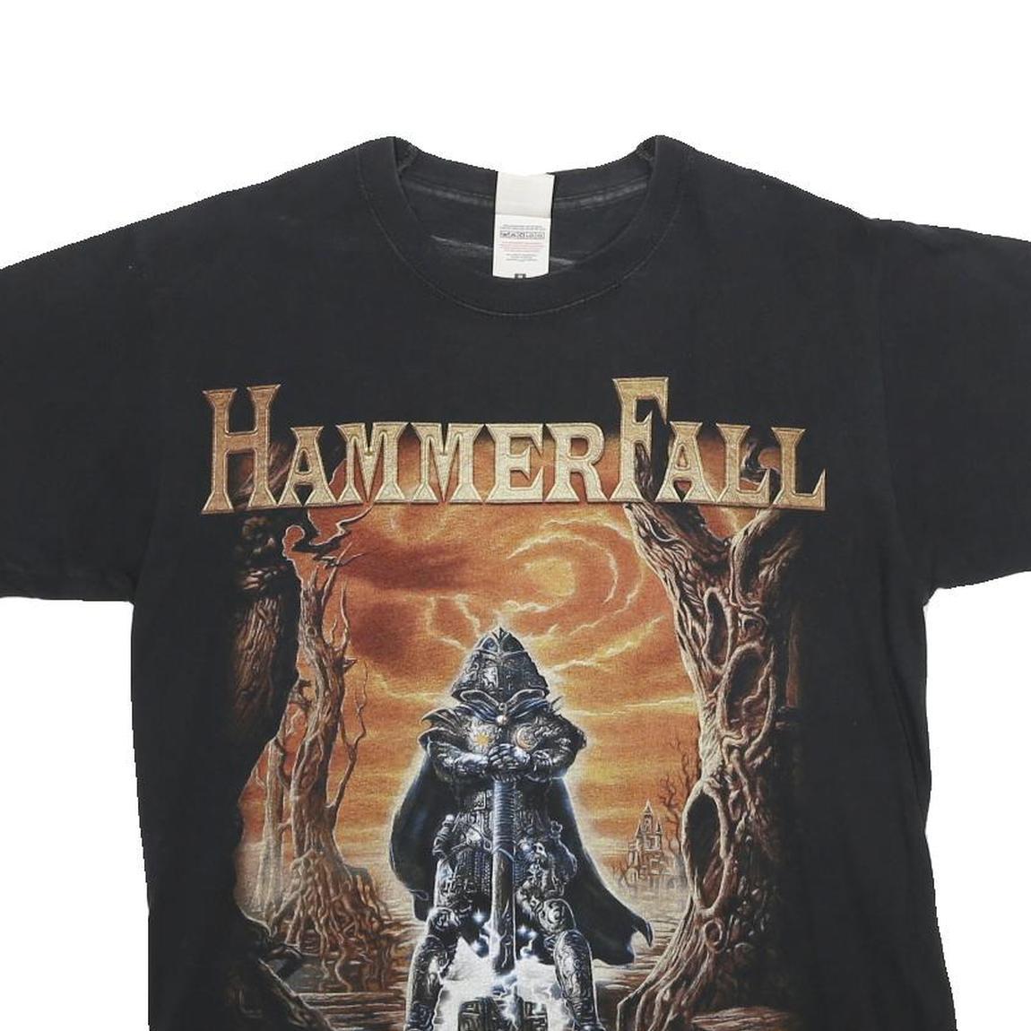 FRUIT OF THE LOOM Mens Black HammerFall Graphic T-Shirt M Short Sleeve Crew Neck