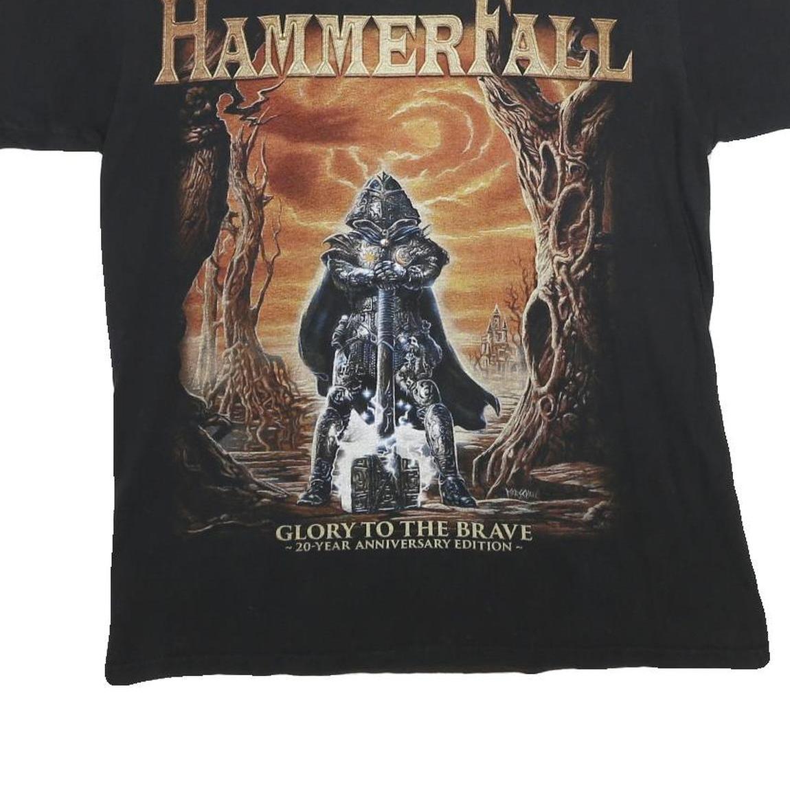 FRUIT OF THE LOOM Mens Black HammerFall Graphic T-Shirt M Short Sleeve Crew Neck