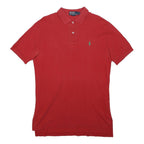 POLO RALPH LAUREN Mens Red Short Sleeve Plain S Cotton Polo Shirt