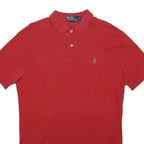 POLO RALPH LAUREN Mens Red Short Sleeve Plain S Cotton Polo Shirt