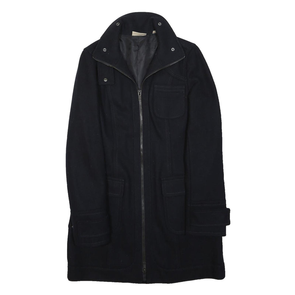 DKNY Womens Black Zip Jacket L Polyester Blend Plain Stylish Comfortable