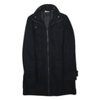 DKNY Womens Black Zip Jacket L Polyester Blend Plain Stylish Comfortable