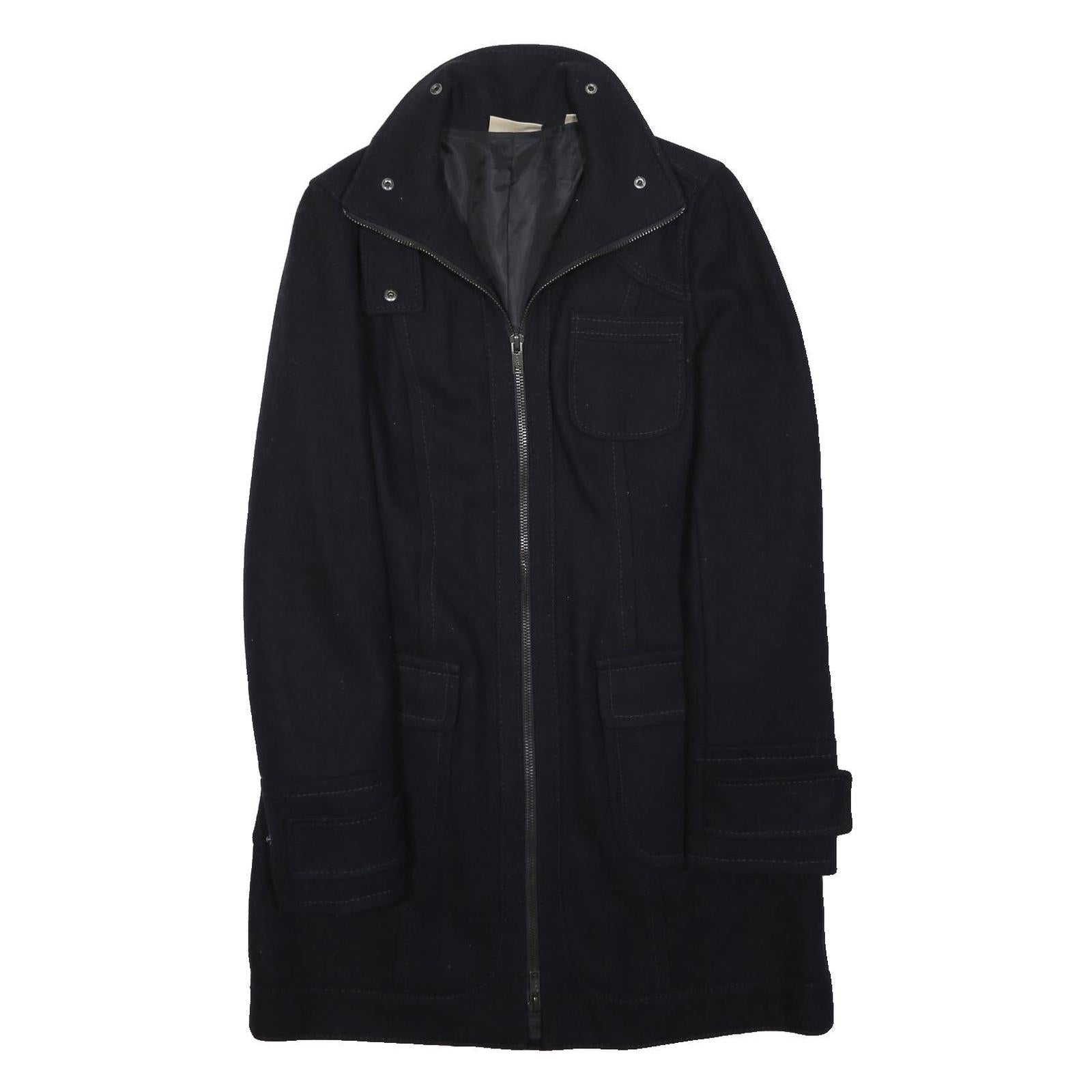 DKNY Womens Black Zip Jacket L Polyester Blend Plain Stylish Comfortable
