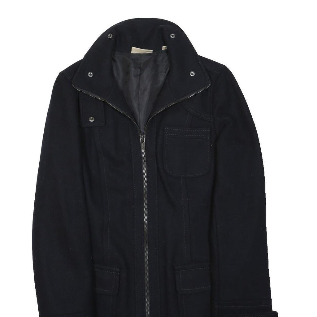 DKNY Womens Black Zip Jacket L Polyester Blend Plain Stylish Comfortable