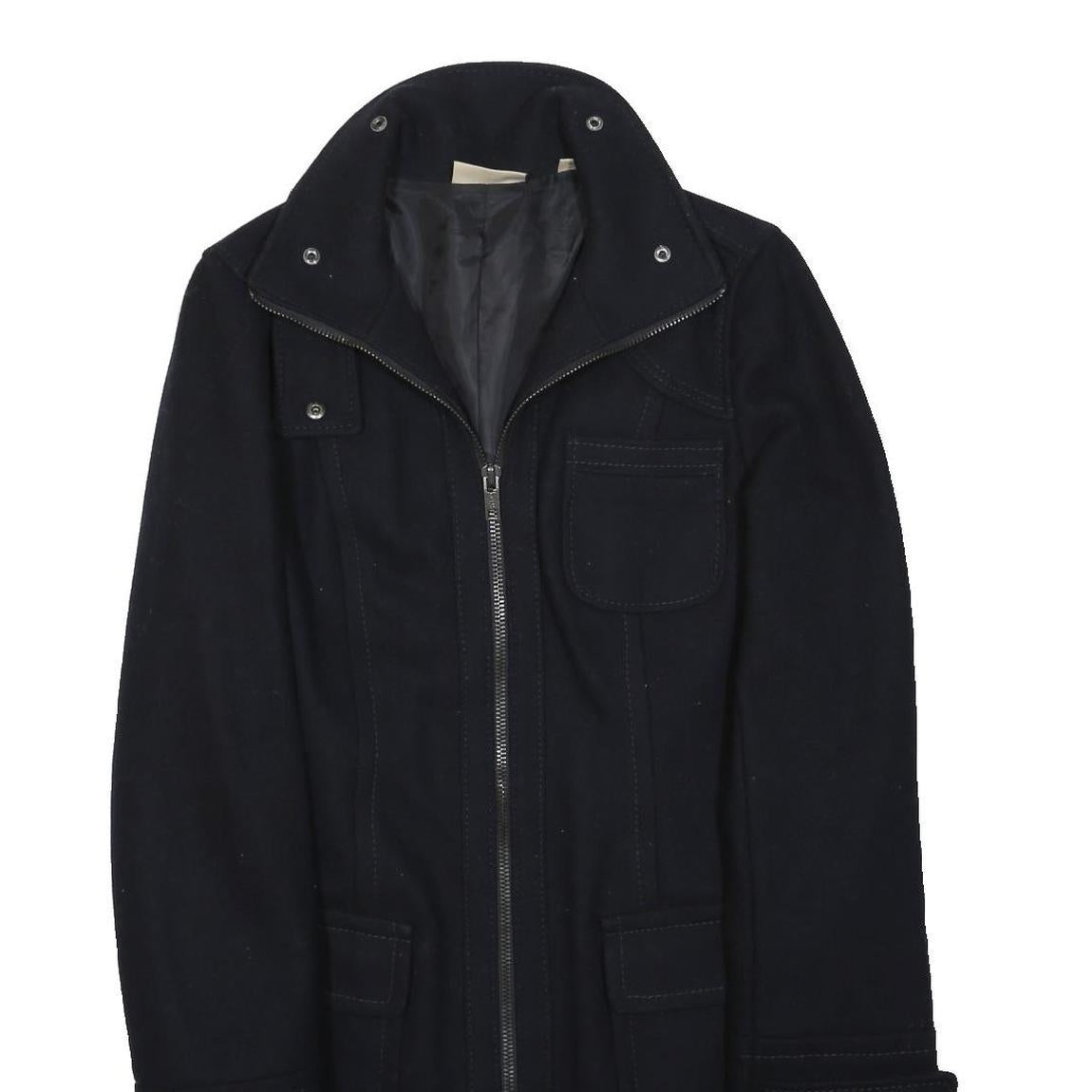 DKNY Womens Black Zip Jacket L Polyester Blend Plain Stylish Comfortable