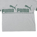 PUMA Mens Grey & Dark Green Short Sleeve Cotton Blend Polo Shirt M Logo Print