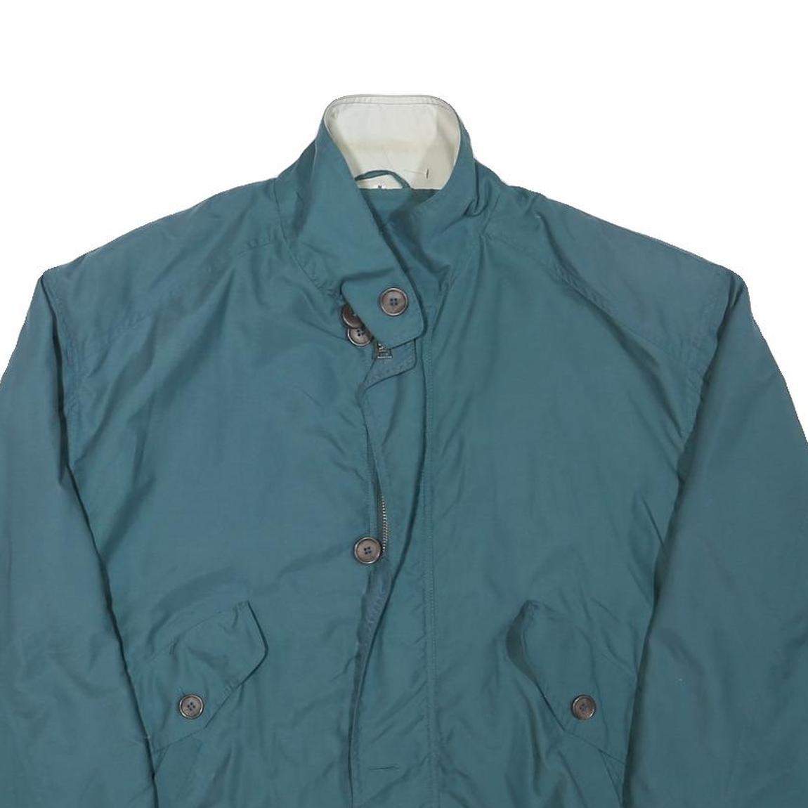 Mens Blue Polyester Blend Zip Jacket L Casual Plain Lightweight Outerwear