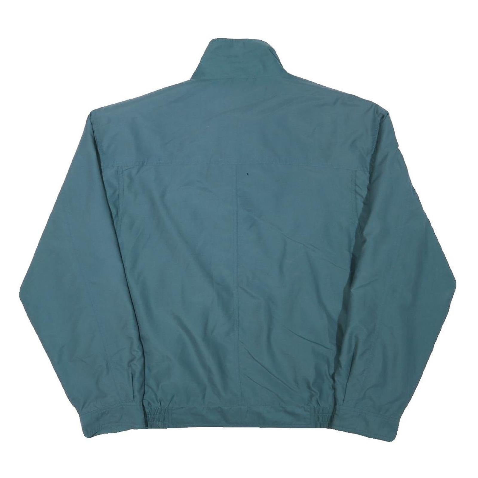 Mens Blue Polyester Blend Zip Jacket L Casual Plain Lightweight Outerwear