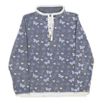 FAT FACE Girls Blue & Pink Butterfly 1/4 Zip Sweatshirt 10-11Y Cotton Blend
