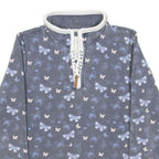 FAT FACE Girls Blue & Pink Butterfly 1/4 Zip Sweatshirt 10-11Y Cotton Blend