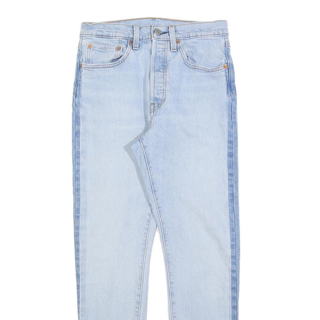 LEVI'S 501S Womens Jeans Blue Slim Straight Denim Light W26 L28 Raw Hem