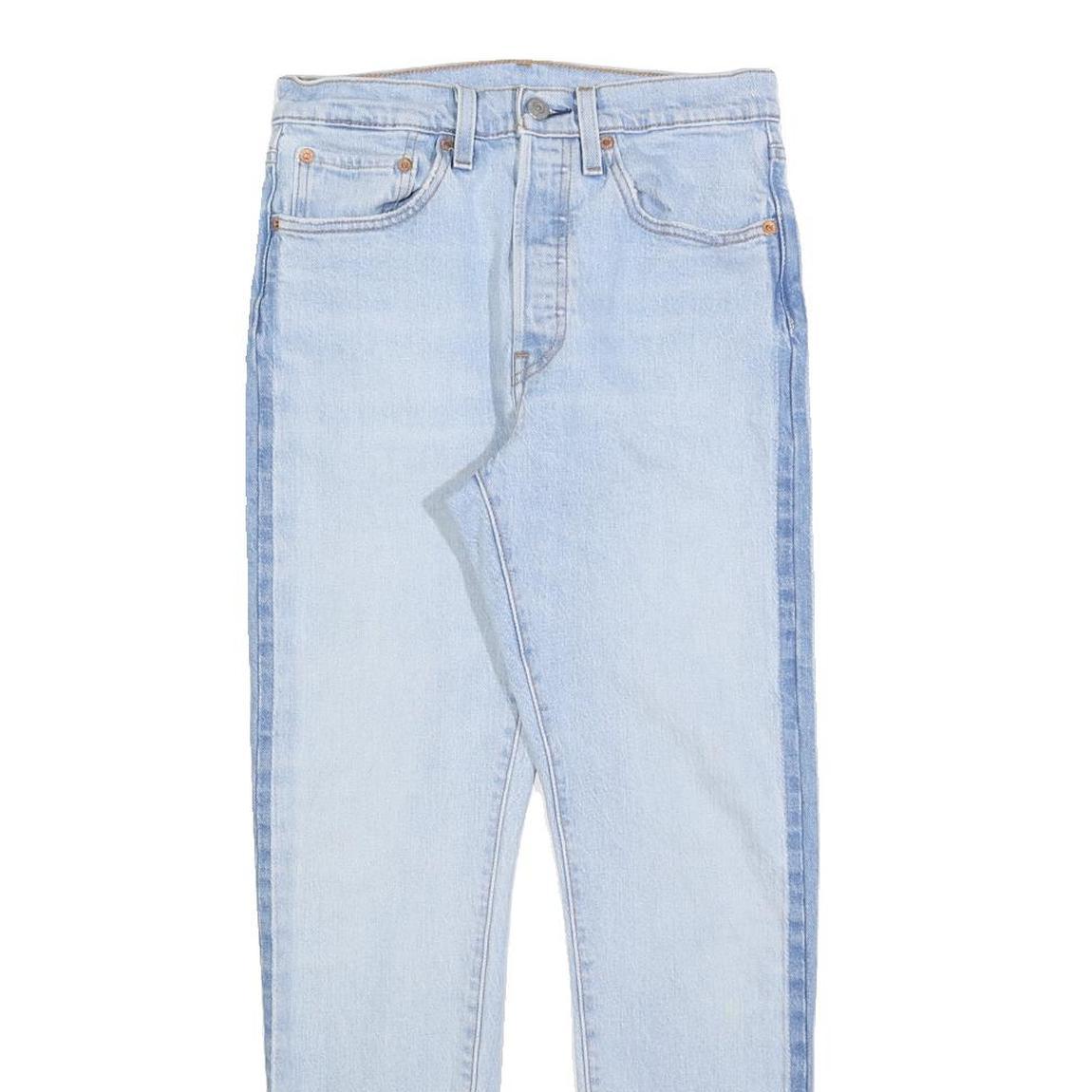 LEVI'S 501S Womens Jeans Blue Slim Straight Denim Light W26 L28 Raw Hem