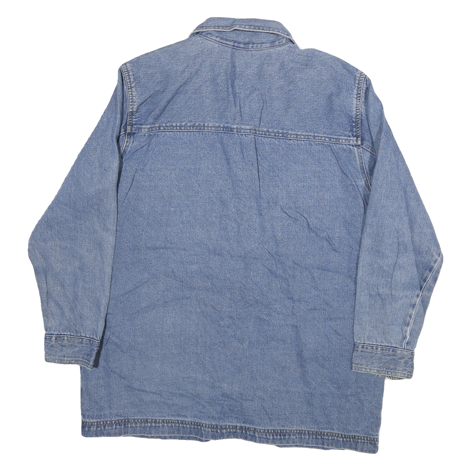 CABIN CREEK Womens Blue Denim Cotton Jacket L Button Plain Casual Relaxed Fit