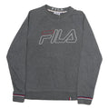 FILA Mens Grey Cotton Crew Neck M Sweatshirt Embroidered Logo Retro Style