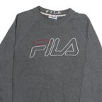 FILA Mens Grey Cotton Crew Neck M Sweatshirt Embroidered Logo Retro Style