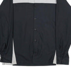 RED KAP Mens Black & Grey & Blue Work Shirt M Volkswagen Logo Patch Long Sleeve