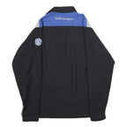 RED KAP Mens Black & Grey & Blue Work Shirt M Volkswagen Logo Patch Long Sleeve