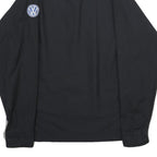 RED KAP Mens Black & Grey & Blue Work Shirt M Volkswagen Logo Patch Long Sleeve