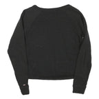 TOMMY HILFIGER Womens Black Cotton Blend Crew Neck S Logo Sweatshirt Pullover