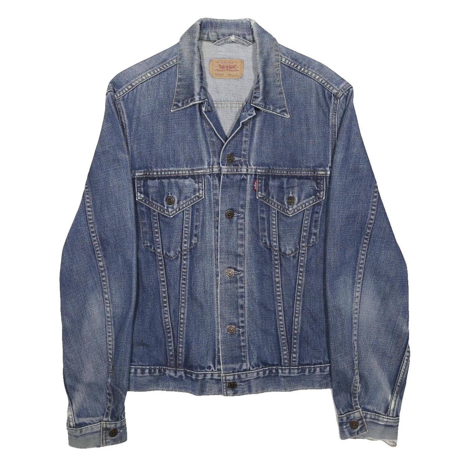LEVI'S Womens Blue Denim Jacket L Cotton Button Closure Classic Fit Casual