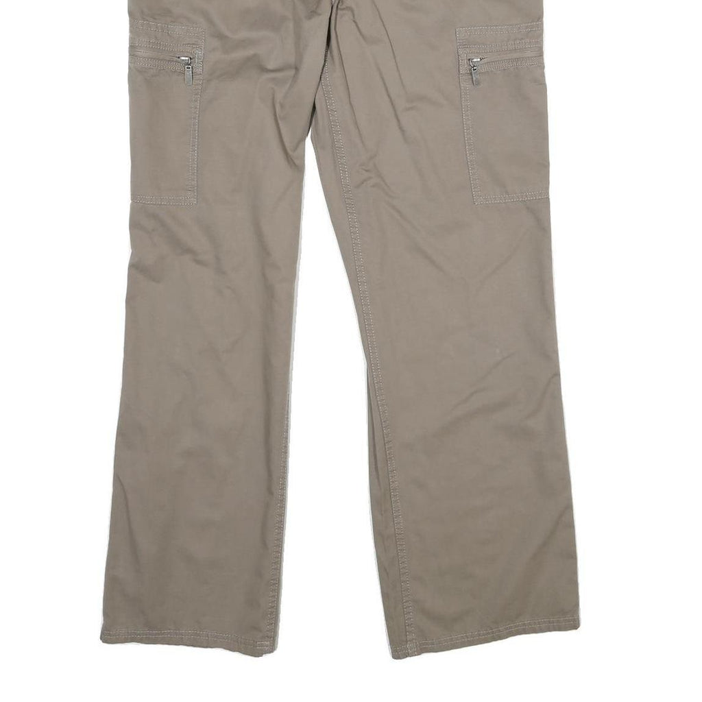 NORTH ROUTE Womens Polyester Blend Beige Regular Fit Straight Trousers W38 L32