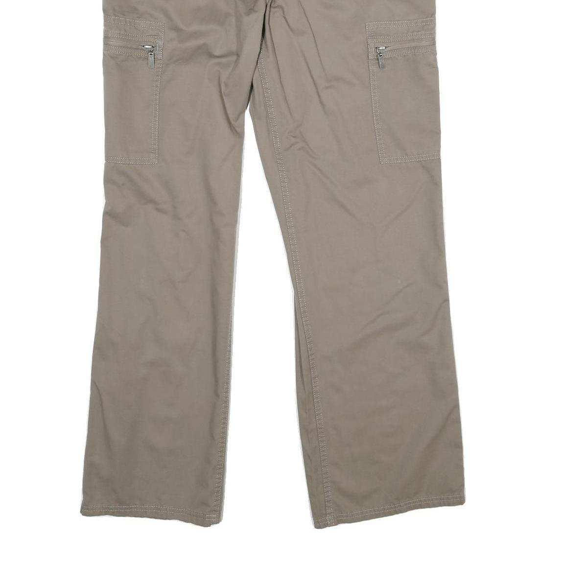 NORTH ROUTE Womens Polyester Blend Beige Regular Fit Straight Trousers W38 L32