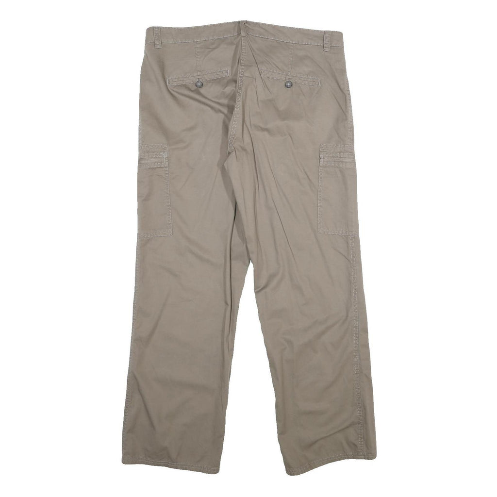 NORTH ROUTE Womens Polyester Blend Beige Regular Fit Straight Trousers W38 L32