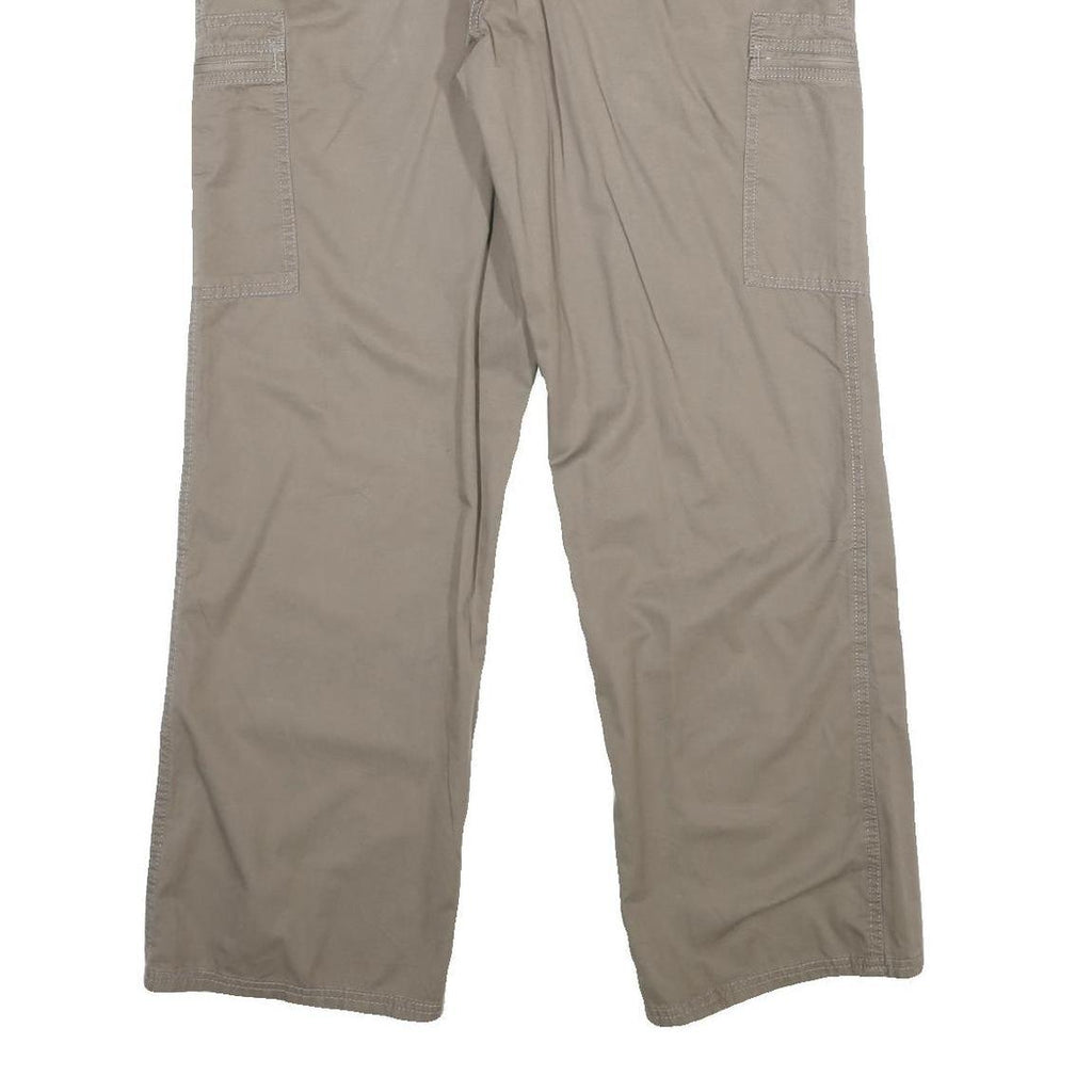 NORTH ROUTE Womens Polyester Blend Beige Regular Fit Straight Trousers W38 L32