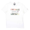 TOMMY HILFIGER Womens White Graphic T-Shirt M Short Sleeve Crew Neck Logo