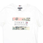 TOMMY HILFIGER Womens White Graphic T-Shirt M Short Sleeve Crew Neck Logo