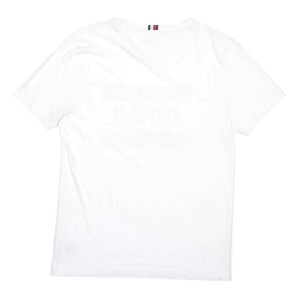 TOMMY HILFIGER Womens White Graphic T-Shirt M Short Sleeve Crew Neck Logo