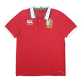 CANTERBURY Mens Red Short Sleeve Basic Polo Shirt M Rugby Crest Logo Cotton