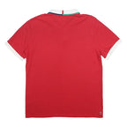 CANTERBURY Mens Red Short Sleeve Basic Polo Shirt M Rugby Crest Logo Cotton