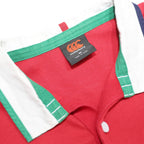 CANTERBURY Mens Red Short Sleeve Basic Polo Shirt M Rugby Crest Logo Cotton