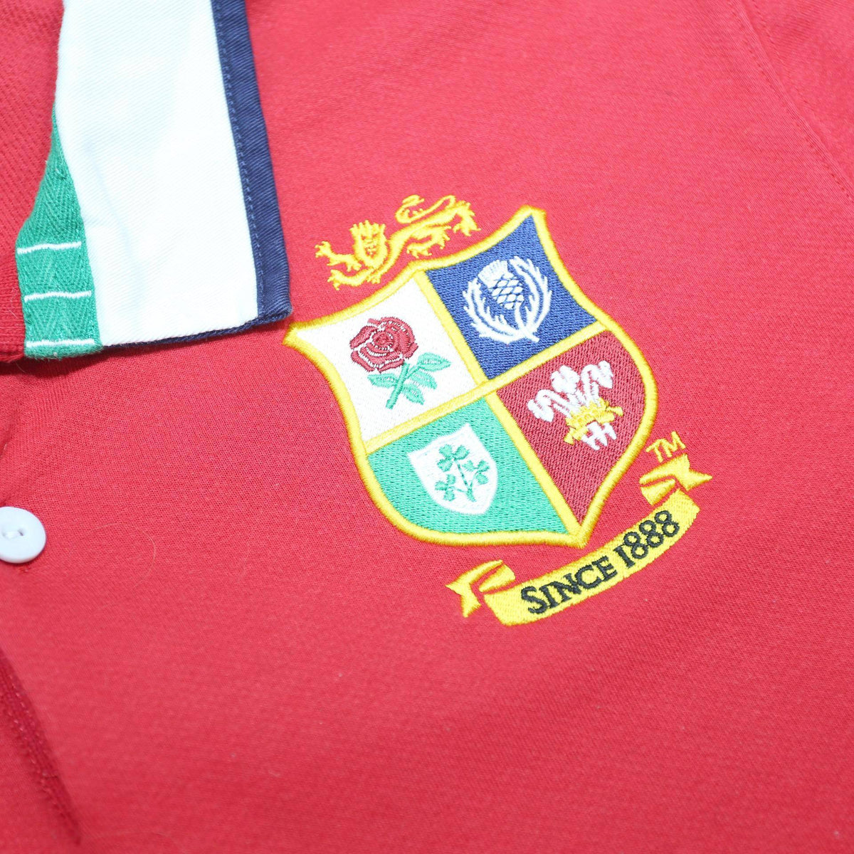 CANTERBURY Mens Red Short Sleeve Basic Polo Shirt M Rugby Crest Logo Cotton
