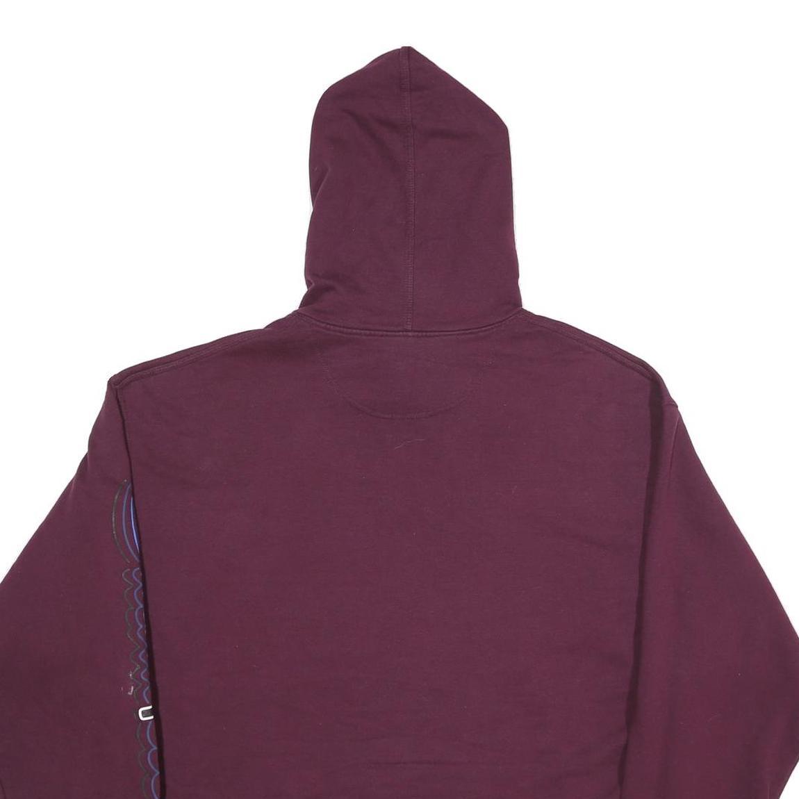 CHAMPION Mens Maroon Hoodie XL Cotton Blend Pullover Oversized Logo Sleeve