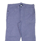 SPILAG Mens Cotton Blend Blue Relaxed Straight Trousers W38 L23 Casual Workwear