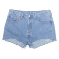 LEVI'S 501 Cut Off Womens Denim Shorts Blue Slim M W34