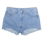LEVI'S 501 Cut Off Womens Denim Shorts Blue Slim M W34