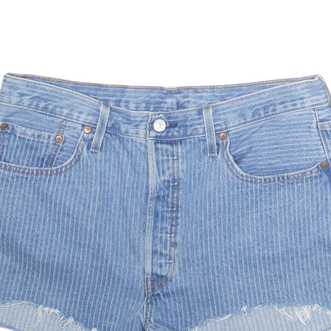 LEVI'S 501 Cut Off Womens Denim Shorts Blue Slim M W34