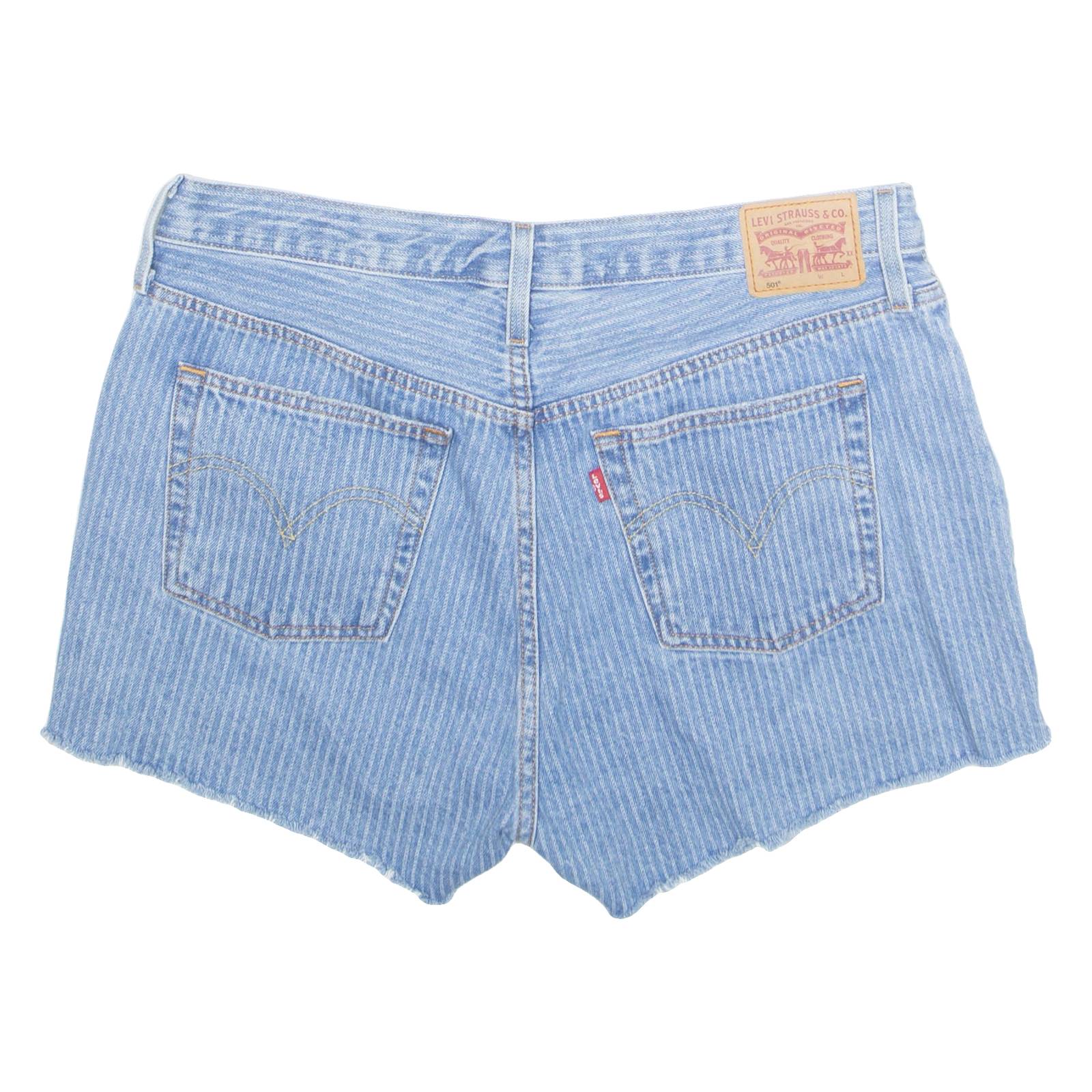 LEVI'S 501 Cut Off Womens Denim Shorts Blue Slim M W34