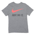 NIKE Mens Grey Just Do It Graphic T-Shirt S Short Sleeve Crew Neck Casual Cotton