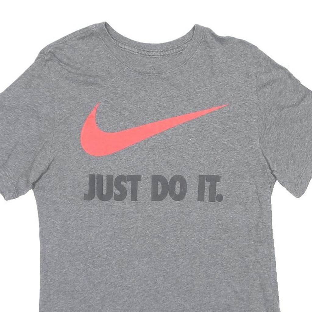 NIKE Mens Grey Just Do It Graphic T-Shirt S Short Sleeve Crew Neck Casual Cotton