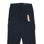 DICKIES Mens Cotton Blend Navy Loose Fit Straight Leg Trousers W36 L34 Cargo